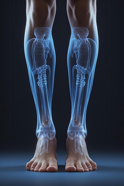 a xray of legs and feet