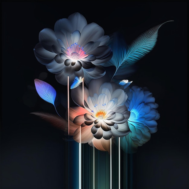 XRay Transparent Flowers Generative AI