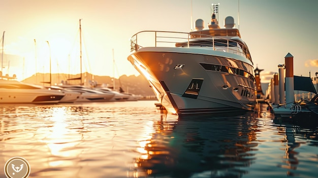 Yacht moored in a quiet harbor