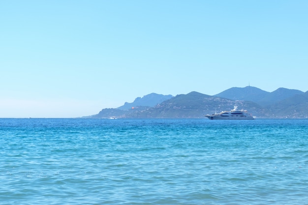 Yacht near the beach of Cannes