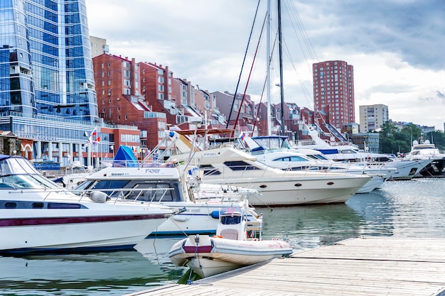 Yachts in the city marina.