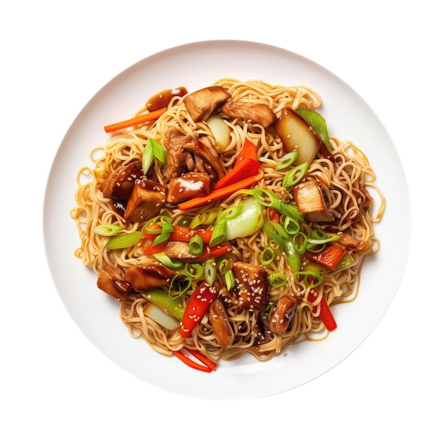 Yakisoba On White Plate On A White Background