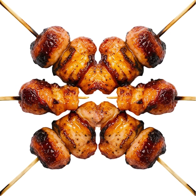 Yakitori isolated on white background