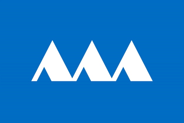 Yamagata Japan national flag and prefectural symbol