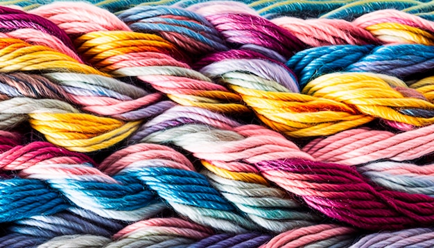 Yarn for knitting multicolored threads a lot Generative AI