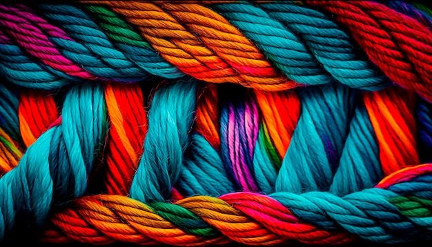 Yarn for knitting multicolored threads a lot Generative AI