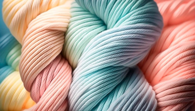 Yarn for knitting multicolored threads a lot Generative AI