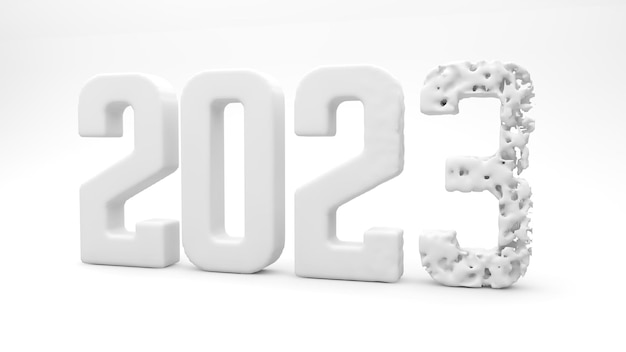 Photo the year 2023 is on white background 2023 yearend concept photo