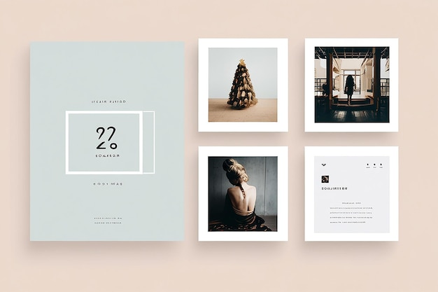 Photo year end clean simple square social media template