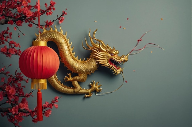 Year of the golden dragon mid autumn festival holiday or chinese new year chinese festivals with th