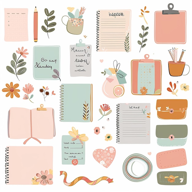 year monthly daily planner scrapbook cute sticker card