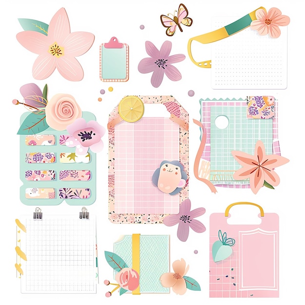 year monthly daily planner scrapbook cute sticker card