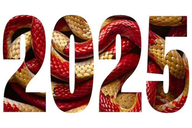 Photo year of the snake text with snake texture