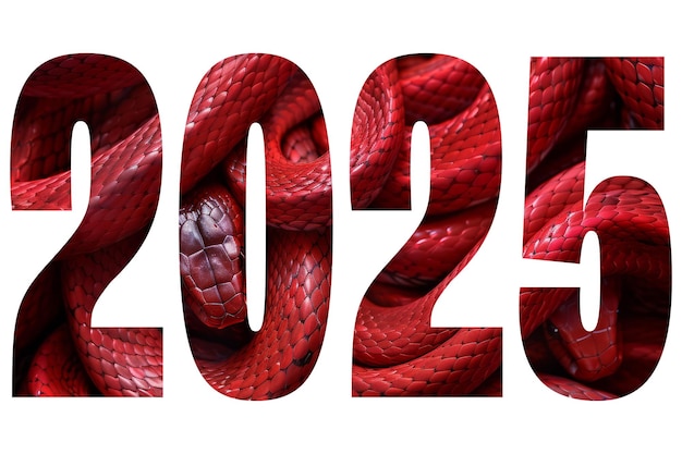 Photo year of the snake text with snake texture