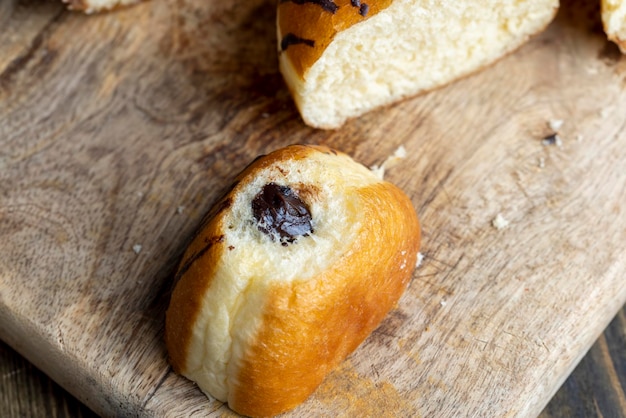 Yeast Sweet Donuts with Chocolate Filling