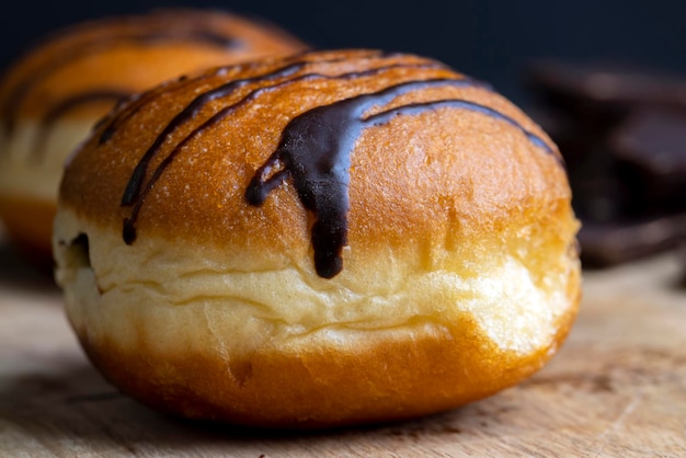 Yeast Sweet Donuts with Chocolate Filling