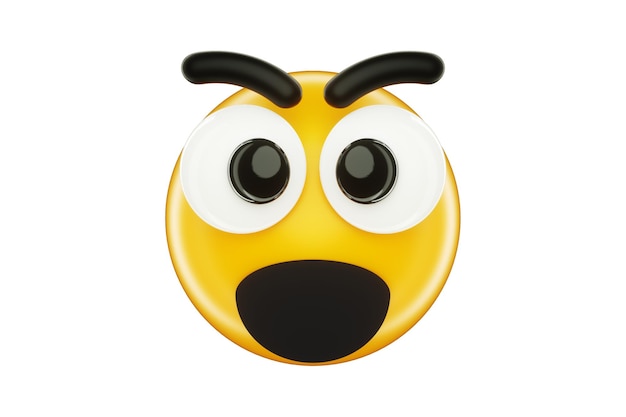 Yellow 3d emoticon smile icon 3D render 3D illustration