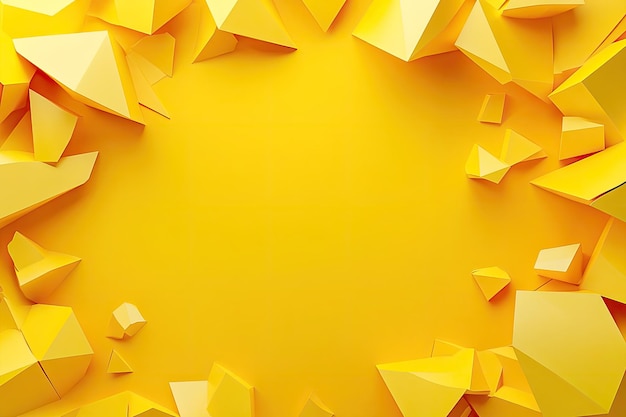 yellow abstract 3d art background design with geometric 3d style