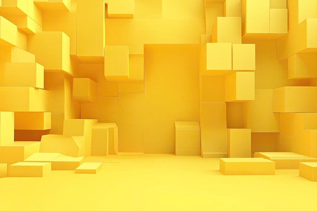 yellow abstract 3d art background design with geometric 3d style