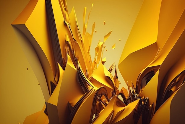 Yellow abstract beautiful background generative ai