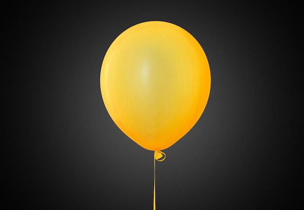 Yellow air balloon on black background