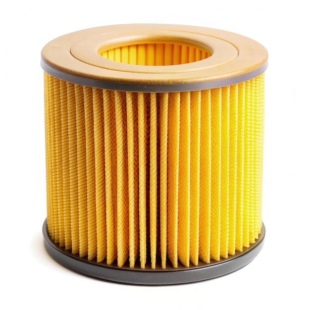 Yellow Air Filter Isolated on White Background Generative AI