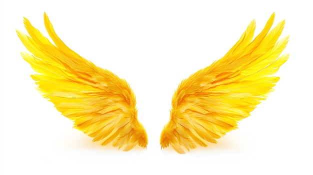 Yellow angel wings realistic