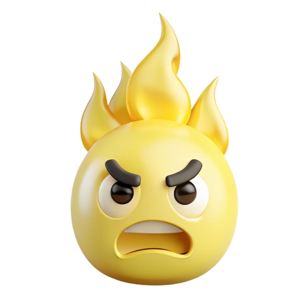 Photo a yellow angry face with the word angry on it