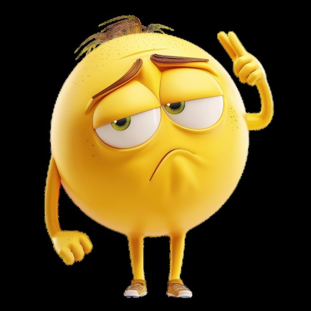 Yellow animated character expressing sadness and uncertainty