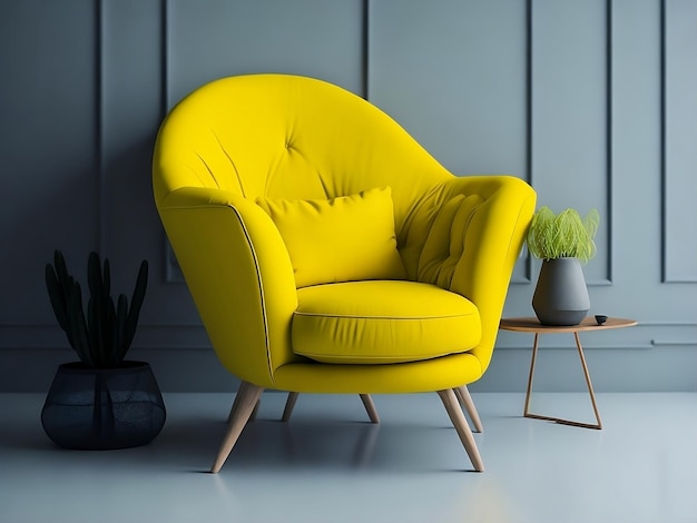 yellow armchair mockup