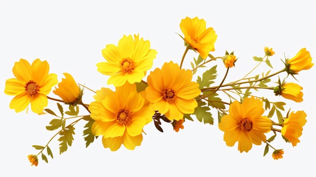 Yellow autumn flowers transparent background