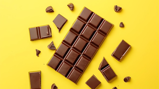 a yellow background with chocolates and the word love on it