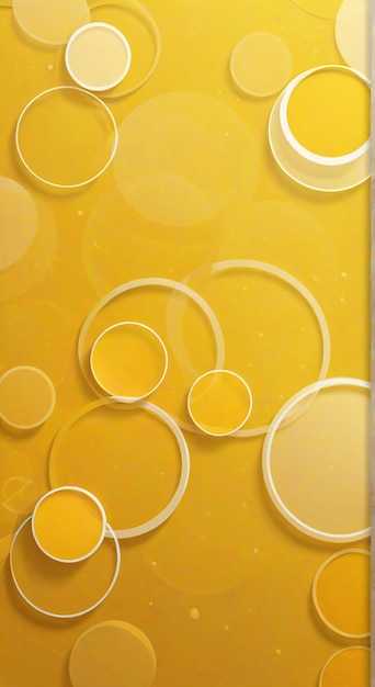 Photo a yellow background with circles like circles and a circle with a white rim