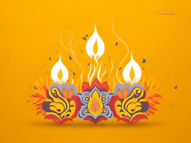 A yellow background with a picture of a flame and the words " m. g. " on the bottom.