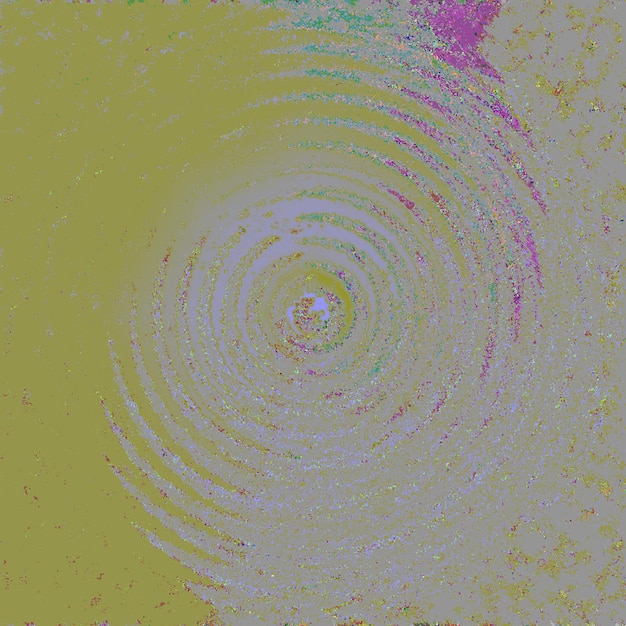 a yellow background with a purple and pink swirl in the middle