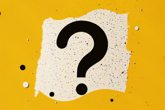 Yellow background with question mark Illustration AI GenerativexA