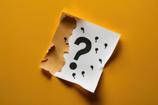 Yellow background with question mark Illustration AI GenerativexA