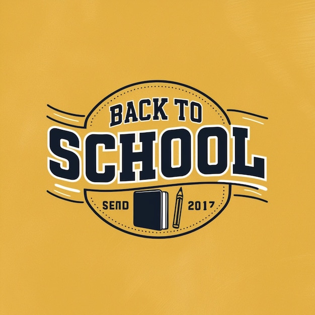 Photo a yellow background with a yellow background that says back to school