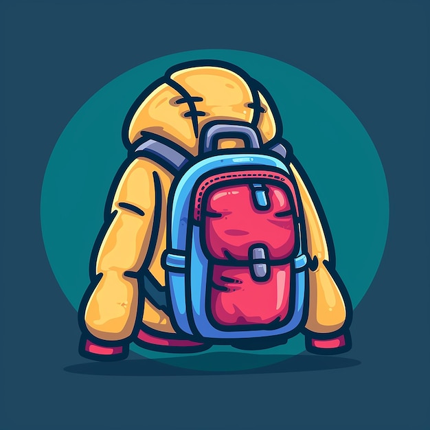 Photo a yellow backpack with a red backpack that says quot backpack quot