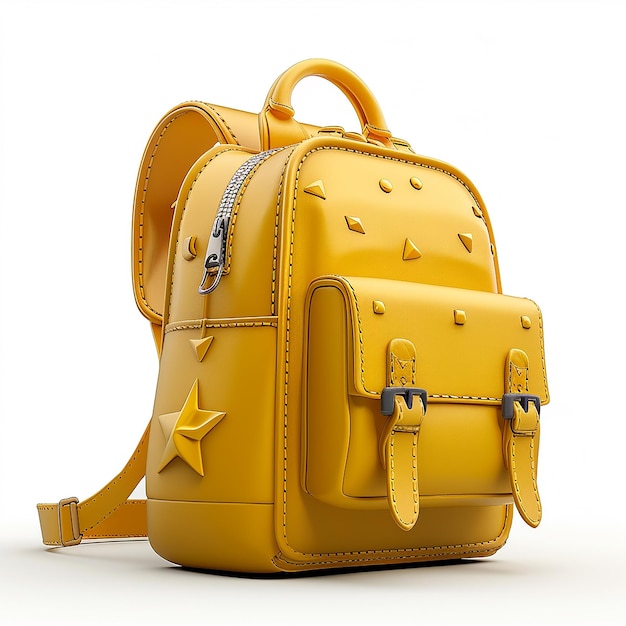 a yellow backpack with a zipper that says quot star quot on it