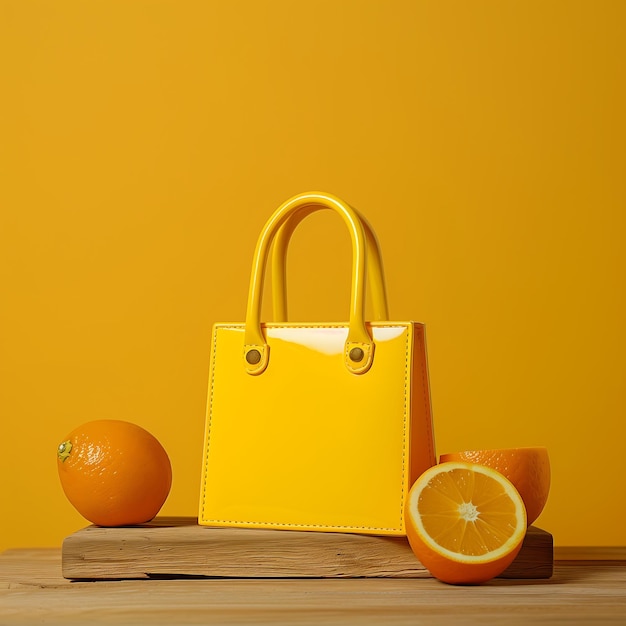 A yellow bag with the handles on it and an orange and a bag with the handles on it