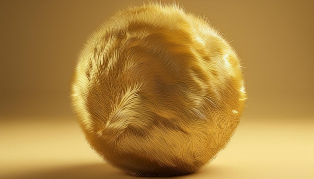 Photo a yellow ball of fur is on the floor