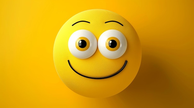 Photo a yellow ball with the eyes of the smiley face