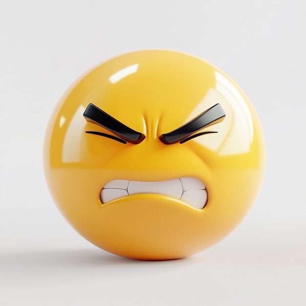 Photo a yellow ball with the word angry on it