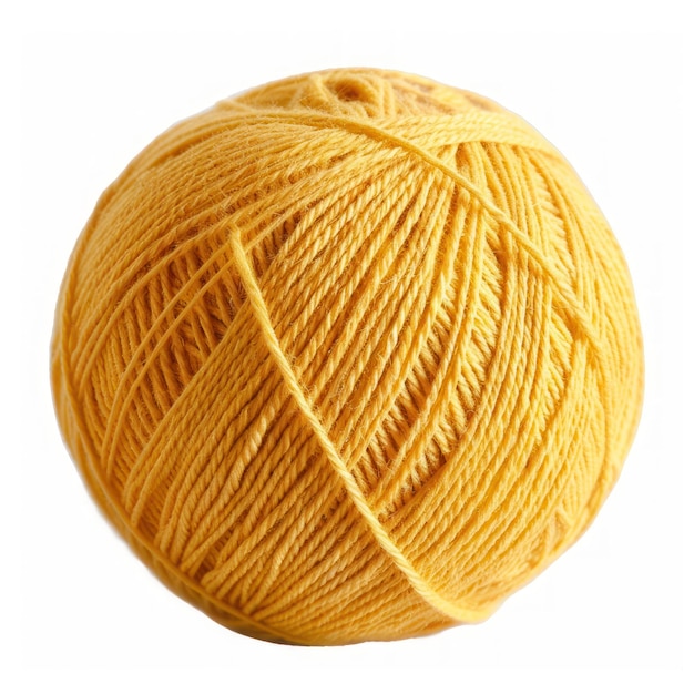 a yellow ball of yarn that has a stitch on it