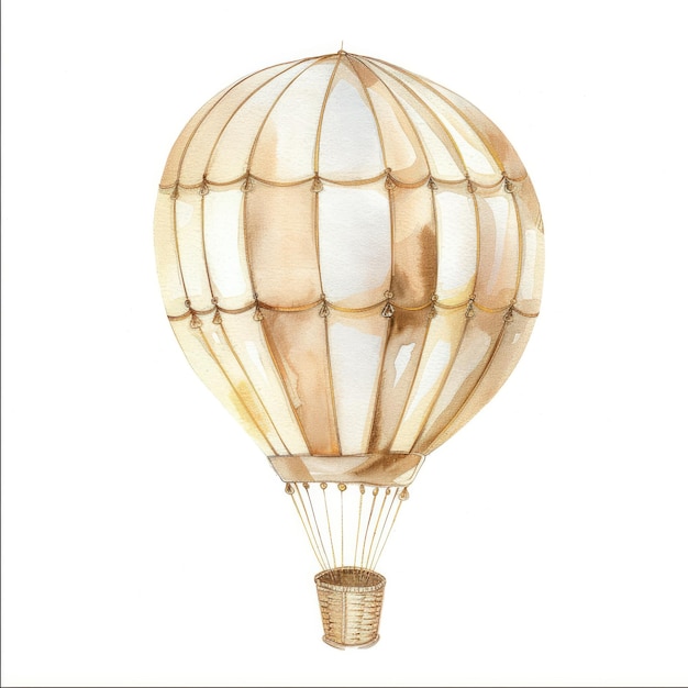 a yellow balloon with a white background and a brown and white design