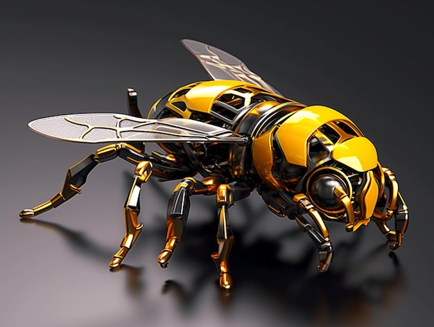 Yellow Bee Futuristic Robot AI Generated