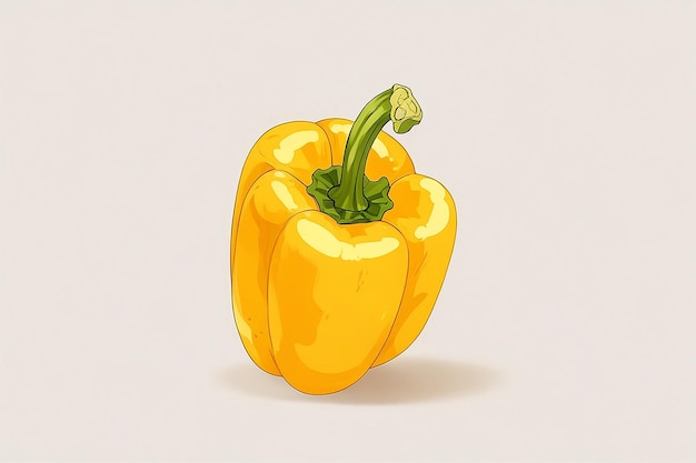 Yellow Bell Pepper Isolated on Transparent Background