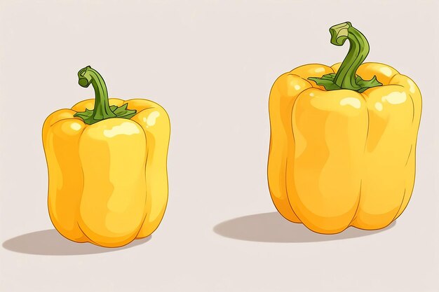 Yellow Bell Pepper Isolated on Transparent Background