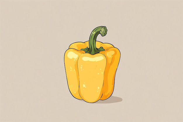 Yellow Bell Pepper Isolated on Transparent Background